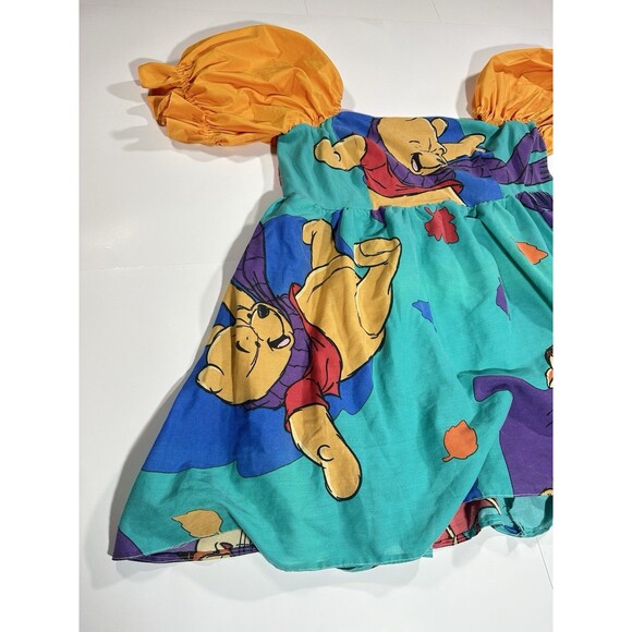VTG 90s Disney Winnie Pooh Bed Sheets Colorful Dress Puff Sleeve Womens XXL READ - Picture 4 of 16